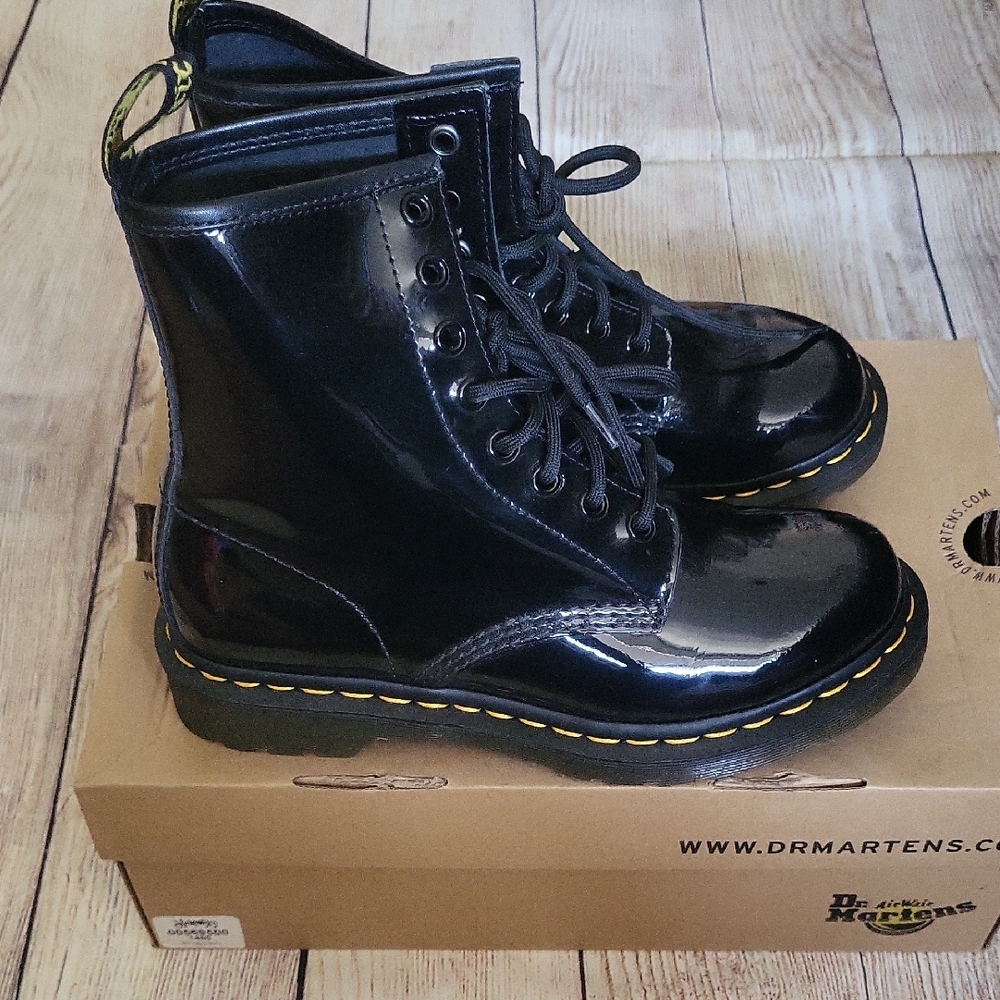 Doc Martens Patent Lamper Black Boots